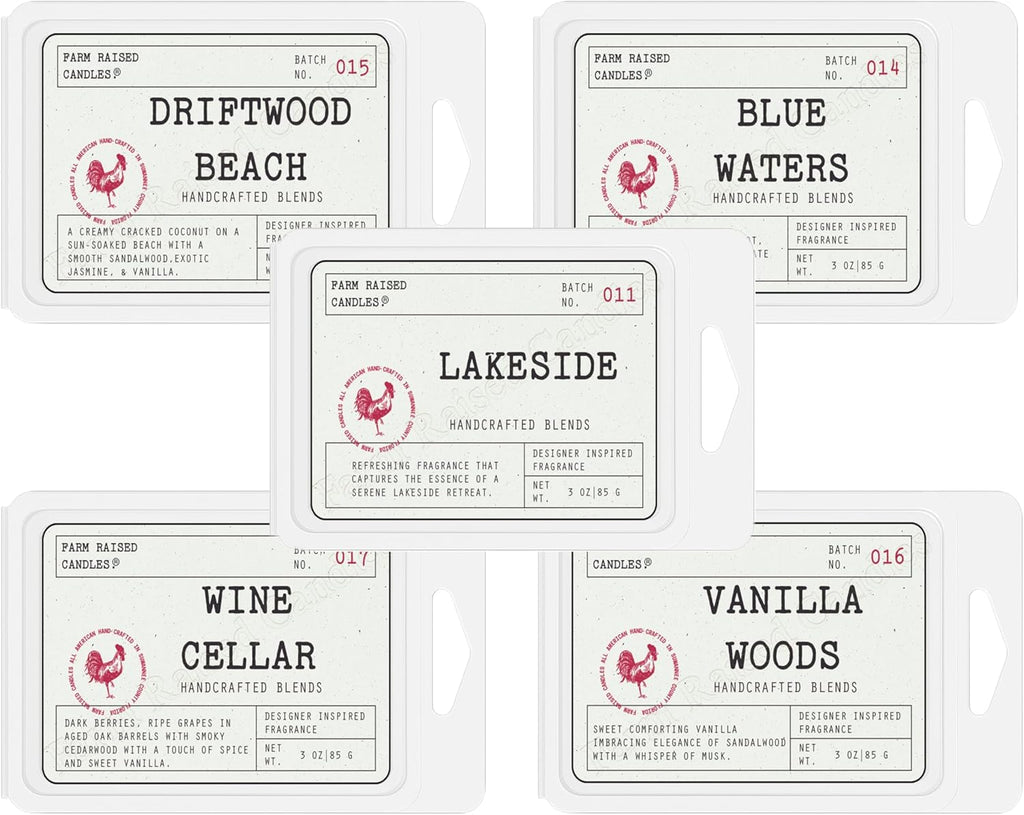 Summer Wax Melts – Weekend Getaway 5‑Pack Variety (Fresh From the Farm Soy Wax Melts, 1 lb / 16 oz Total, 5 Scents × 3 oz, 6 Cubes Each)