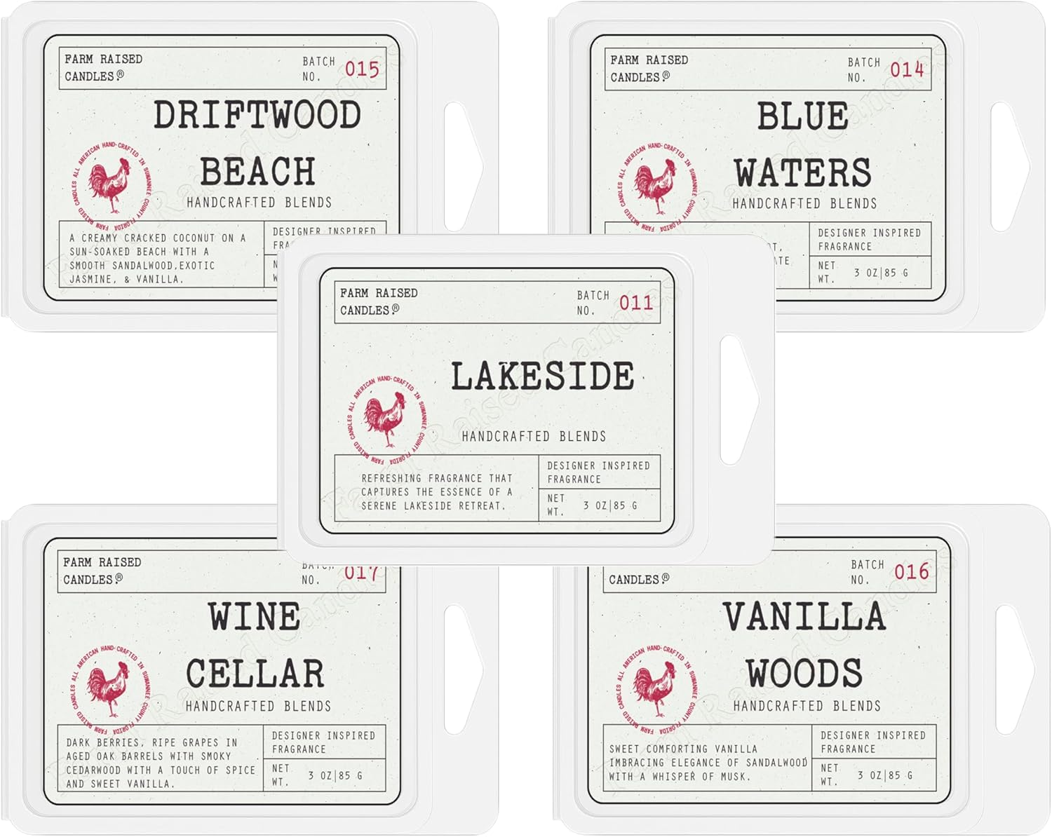 Summer Wax Melts – Weekend Getaway 5‑Pack Variety (Fresh From the Farm Soy Wax Melts, 1 lb / 16 oz Total, 5 Scents × 3 oz, 6 Cubes Each)