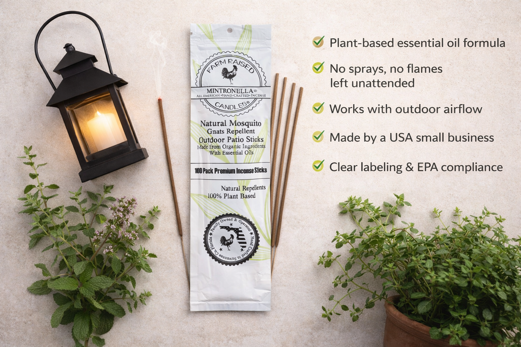 Mintronella Mosquito, Gnat & Fly Repellent Sticks | 100 Pack Outdoor Patio Repellent