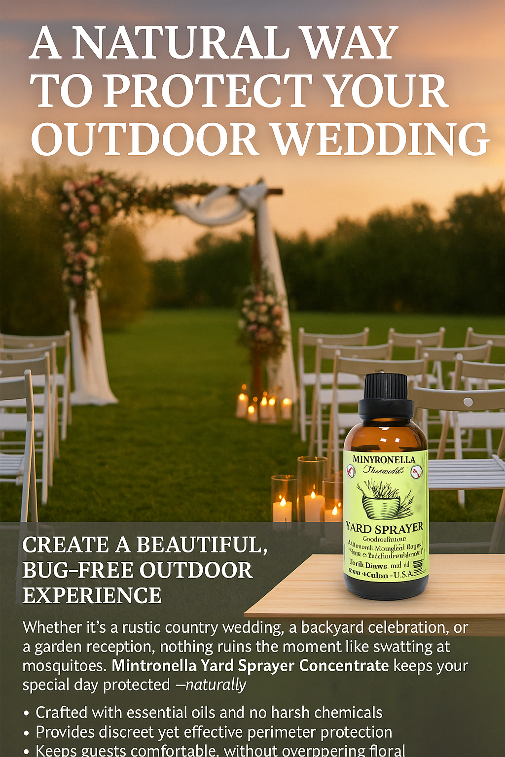 Farm Raised Candles Mintronella Bug Repellent Natural Oil Concentrate – Makes 1 Gallon – Mosquito & Fly Spray for Pump Sprayer or Fogger – USA Made