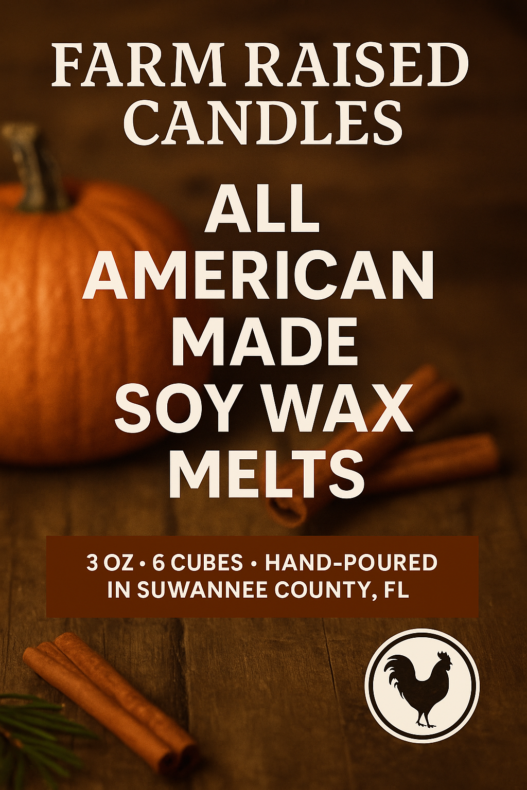 Farm Raised Candles – Pumpkin Wax Melts 5-Pack (16 oz Total) Fresh From the Farm Soy Wax Melts – Hand-Poured Fall Scents: Vanilla Cream Pie, Apple Cider, Butterscotch & Spice