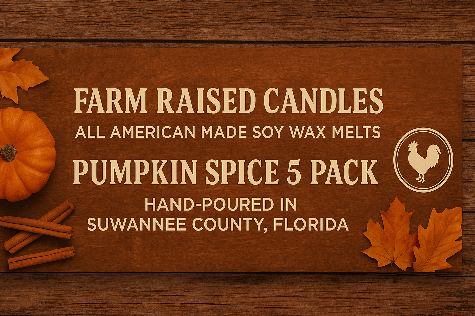 Farm Raised Candles – Pumpkin Wax Melts 5-Pack (16 oz Total) Fresh From the Farm Soy Wax Melts – Hand-Poured Fall Scents: Vanilla Cream Pie, Apple Cider, Butterscotch & Spice